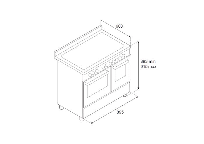 Bertazzoni Master Series 90cm Induction Top Electric Double Oven