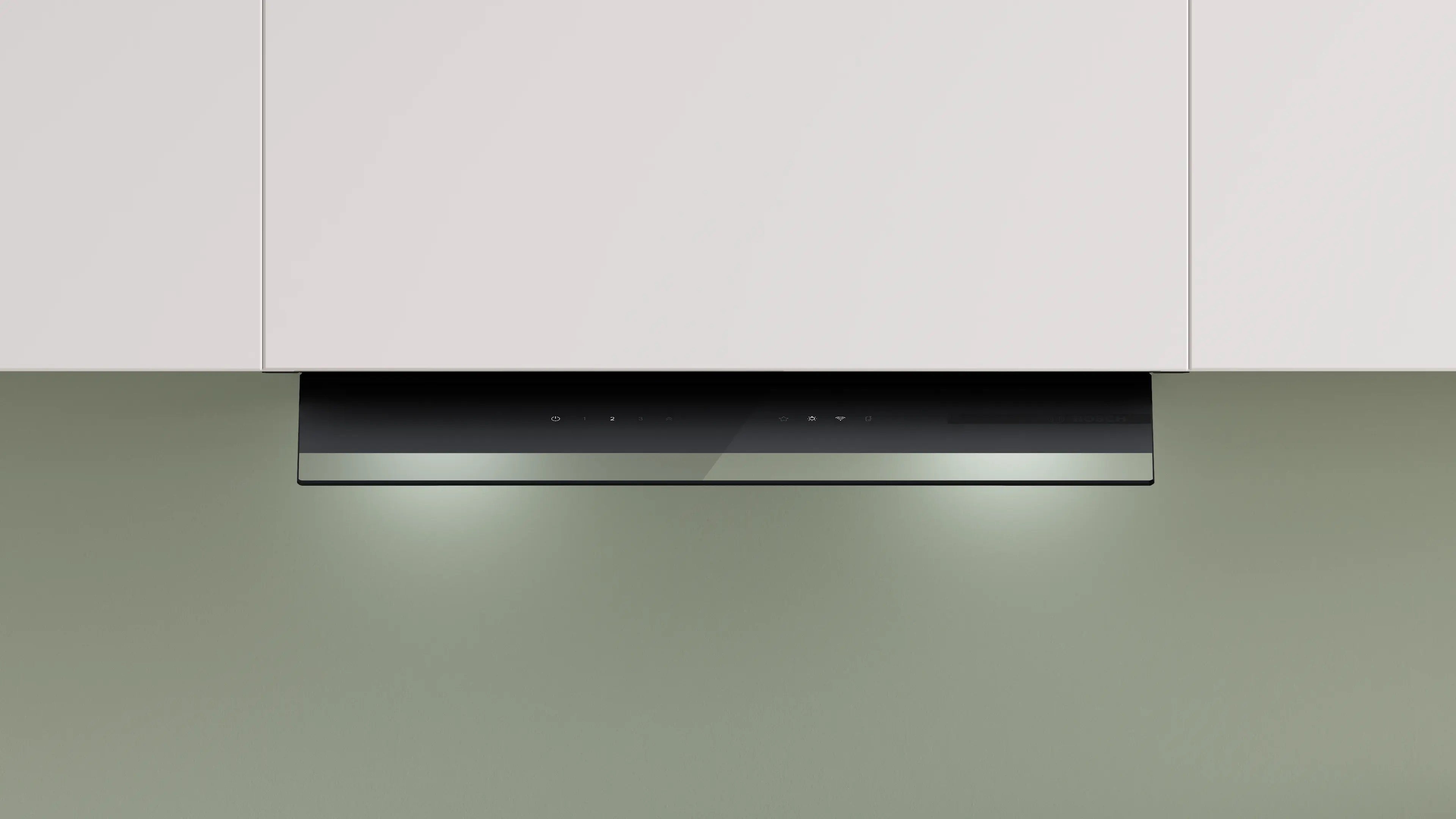 Bosch Series 6 Integrated Design Hood 60 cm clear glass black printed, Matt black - DBB67DP60B
