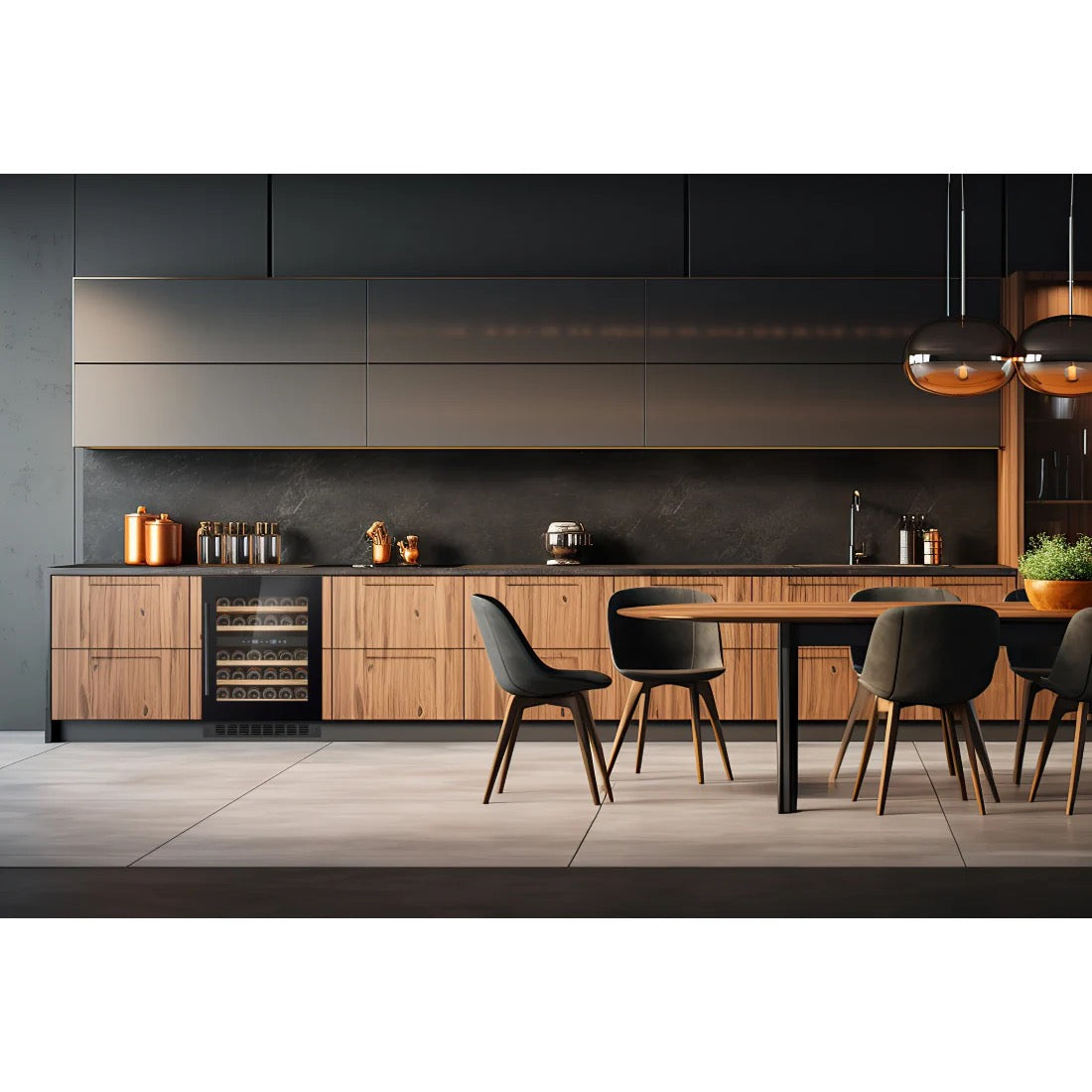 CELLA - 600mm - 36 Burgundy Bottles - Undercounter Wine Cooler - Dual Zone - W34-BH