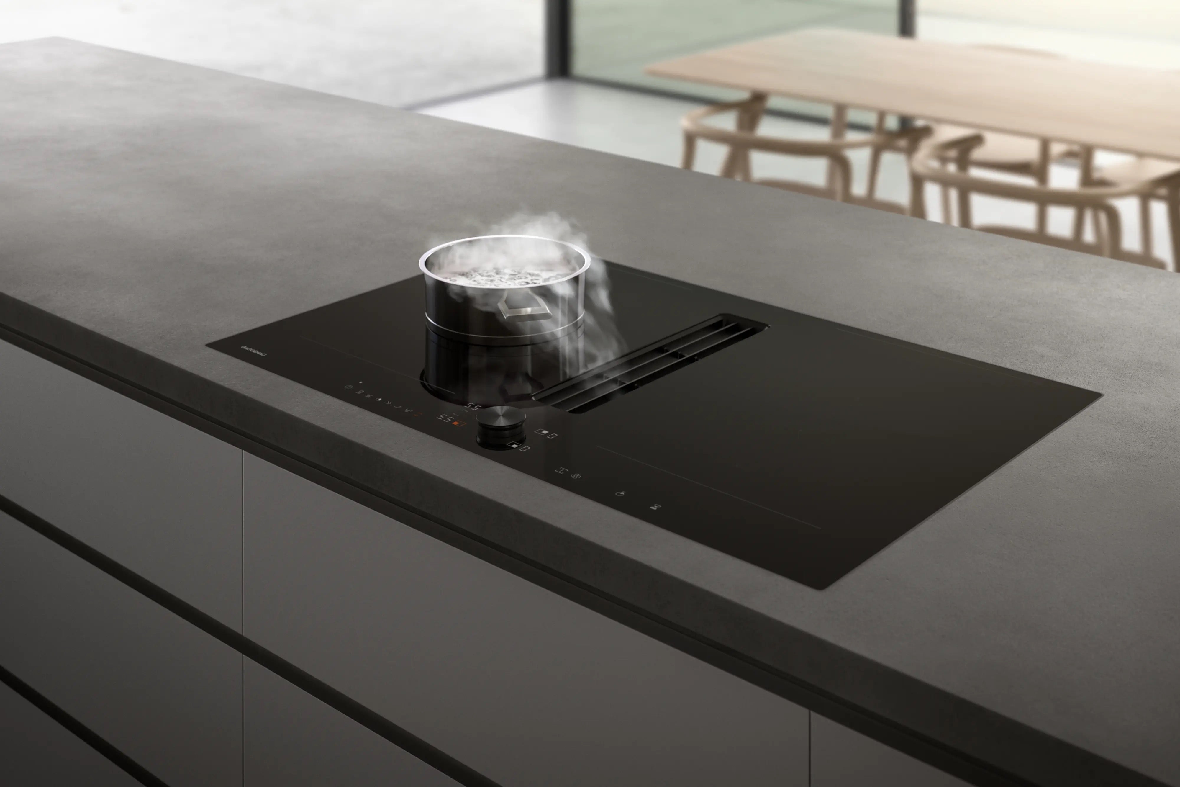 Gaggenau 200 series Flex induction cooktop with integrated ventilation system 80 cm