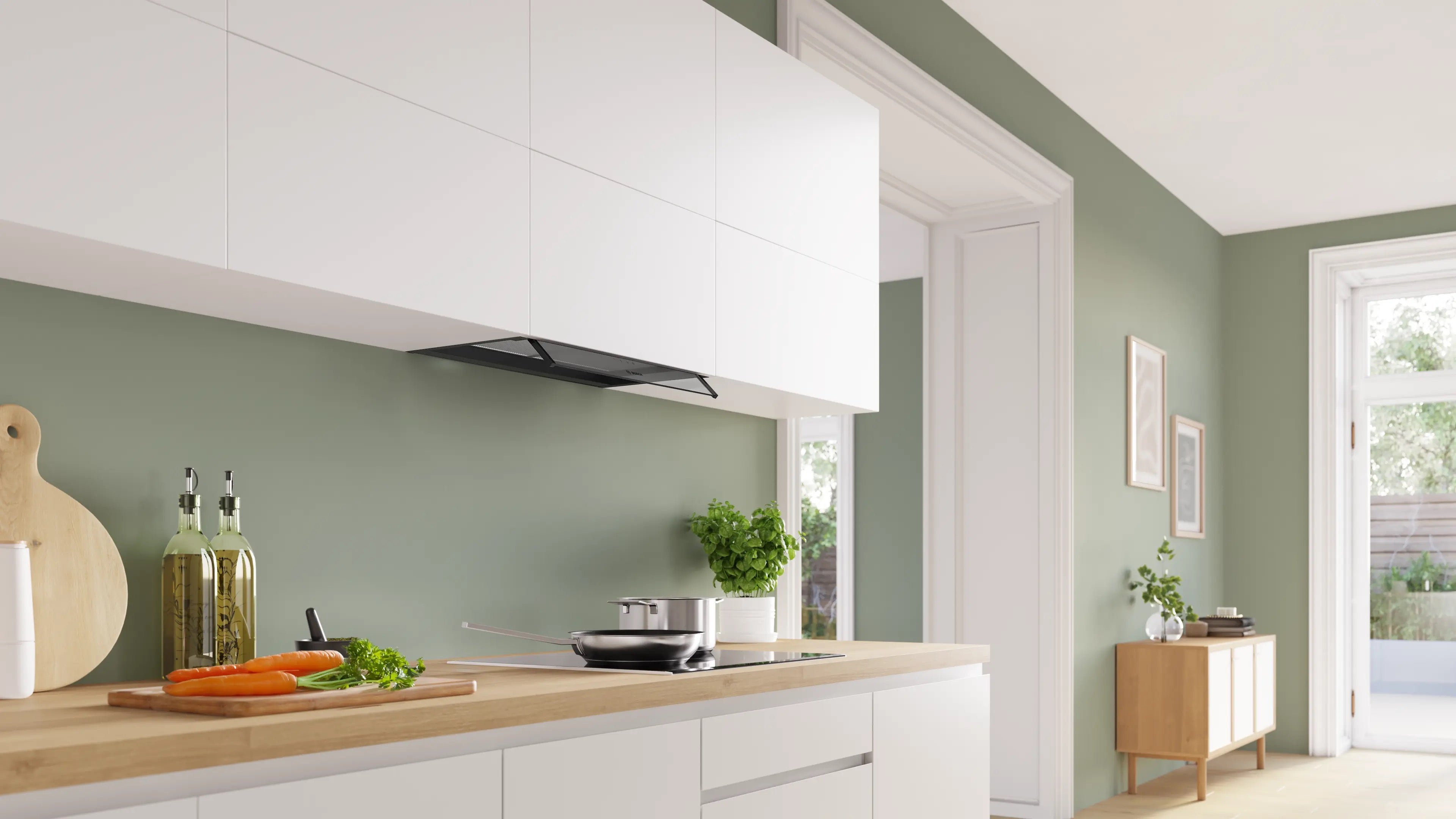 Bosch Series 4 Integrated Design Hood 60 cm clear glass, Matt black - DBB65CC60B