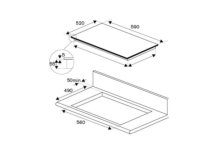 Bertazzoni Modern 60cm induction hob, 3 cooking zones