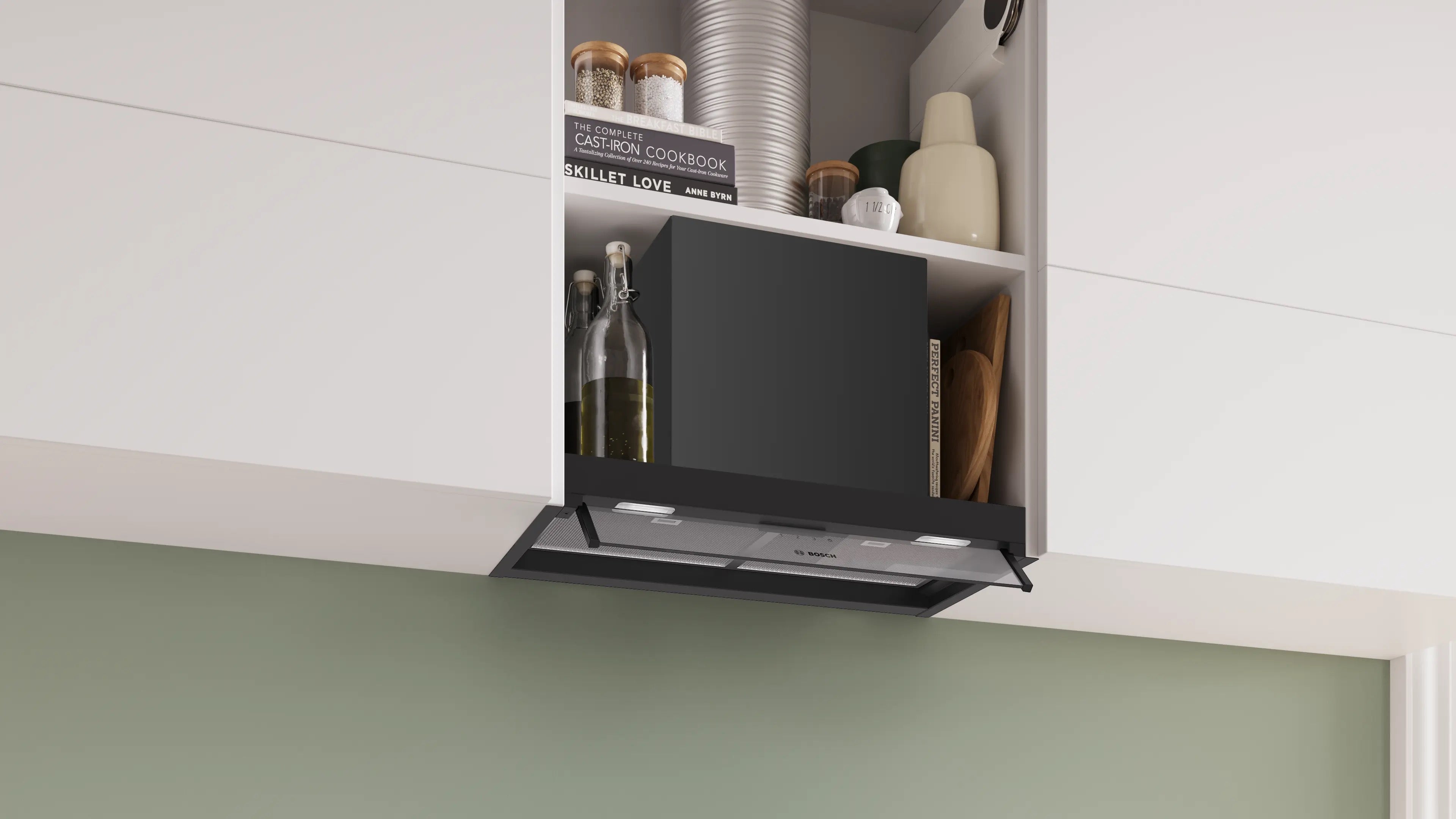 Bosch Series 4 Integrated Design Hood 60 cm clear glass, Matt black - DBB65CC60B