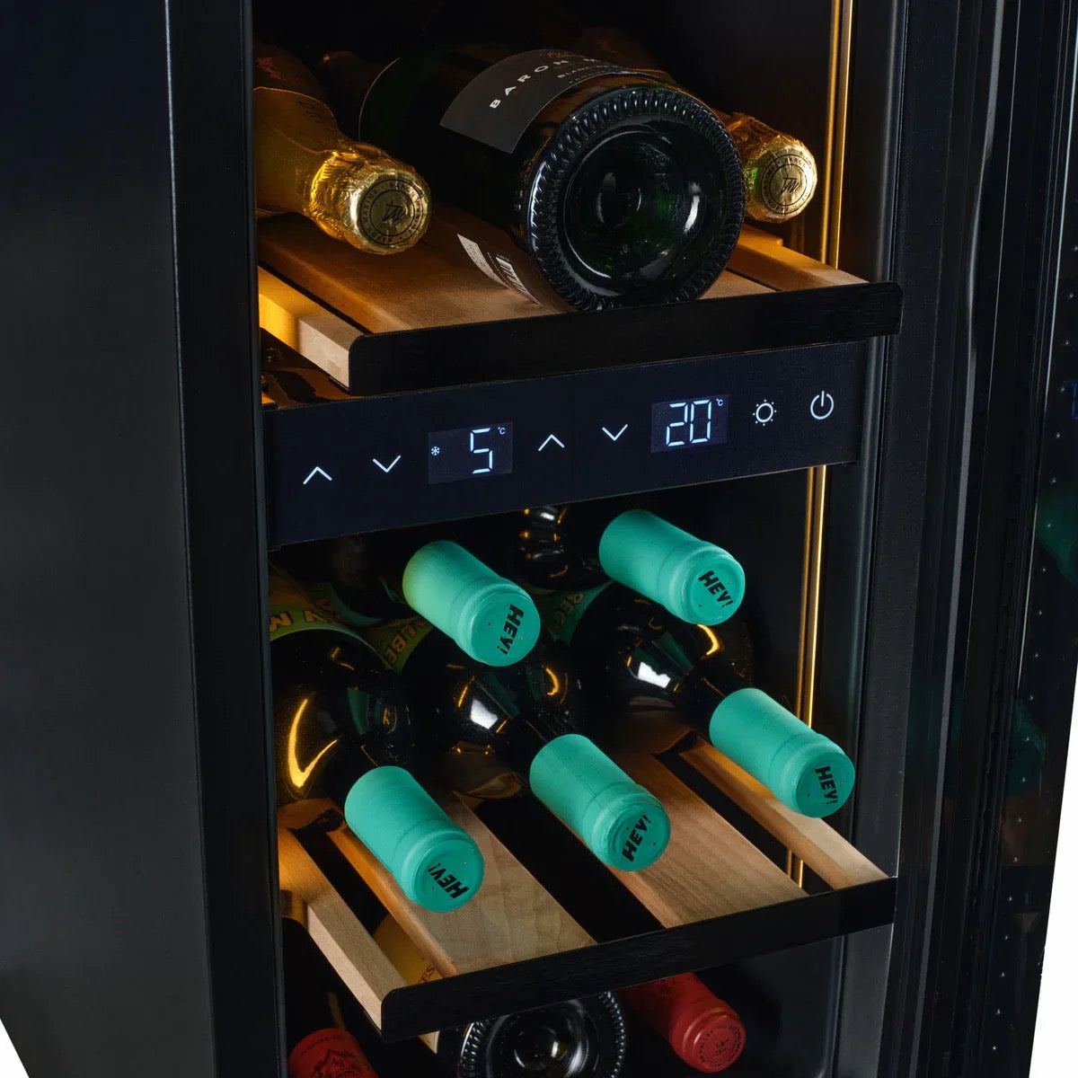 CELLA - 30cm - Handleless Undercounter Wine Cooler - Dual zone - TFT-W18B-TO
