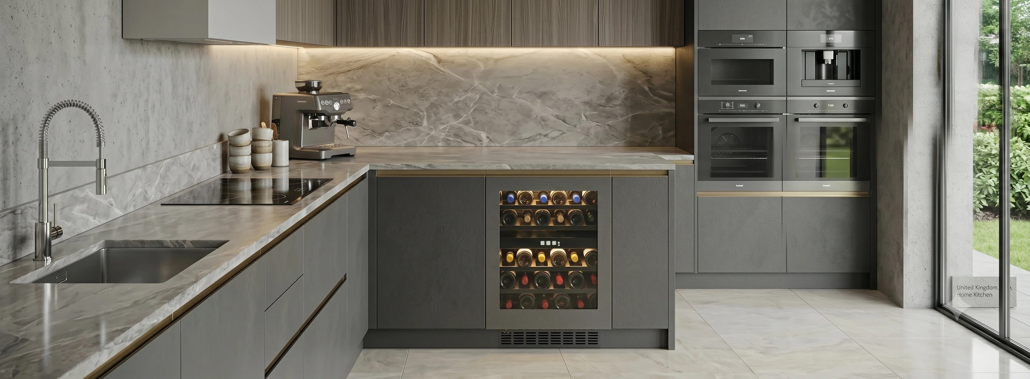 CELLA - Shallow Wine Fridge - 45cm Depth - 60cm Undercounter - W30PANEL-TO