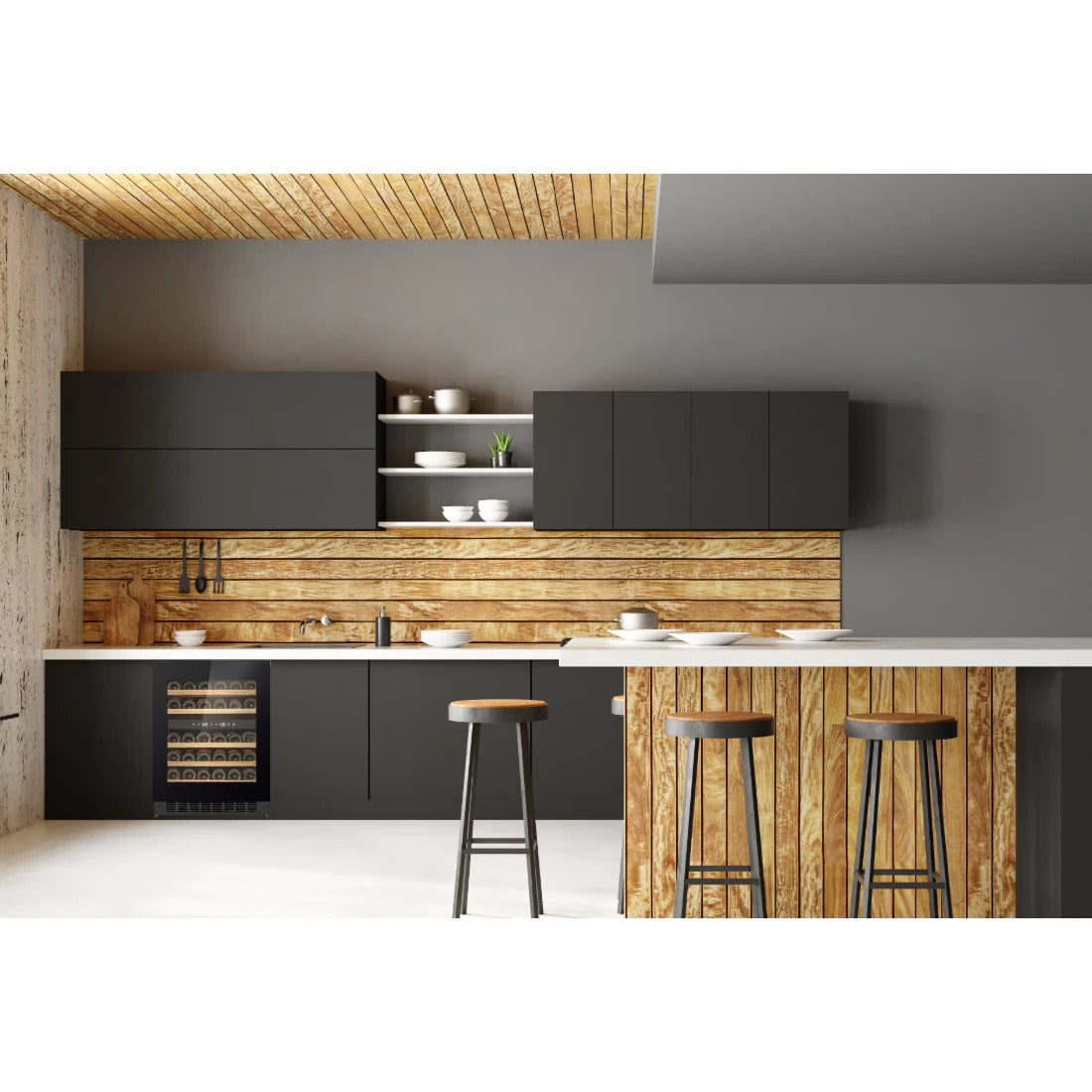 CELLA - 600mm Handleless - Undercounter Wine Cooler - Dual Zone - W34B-TO