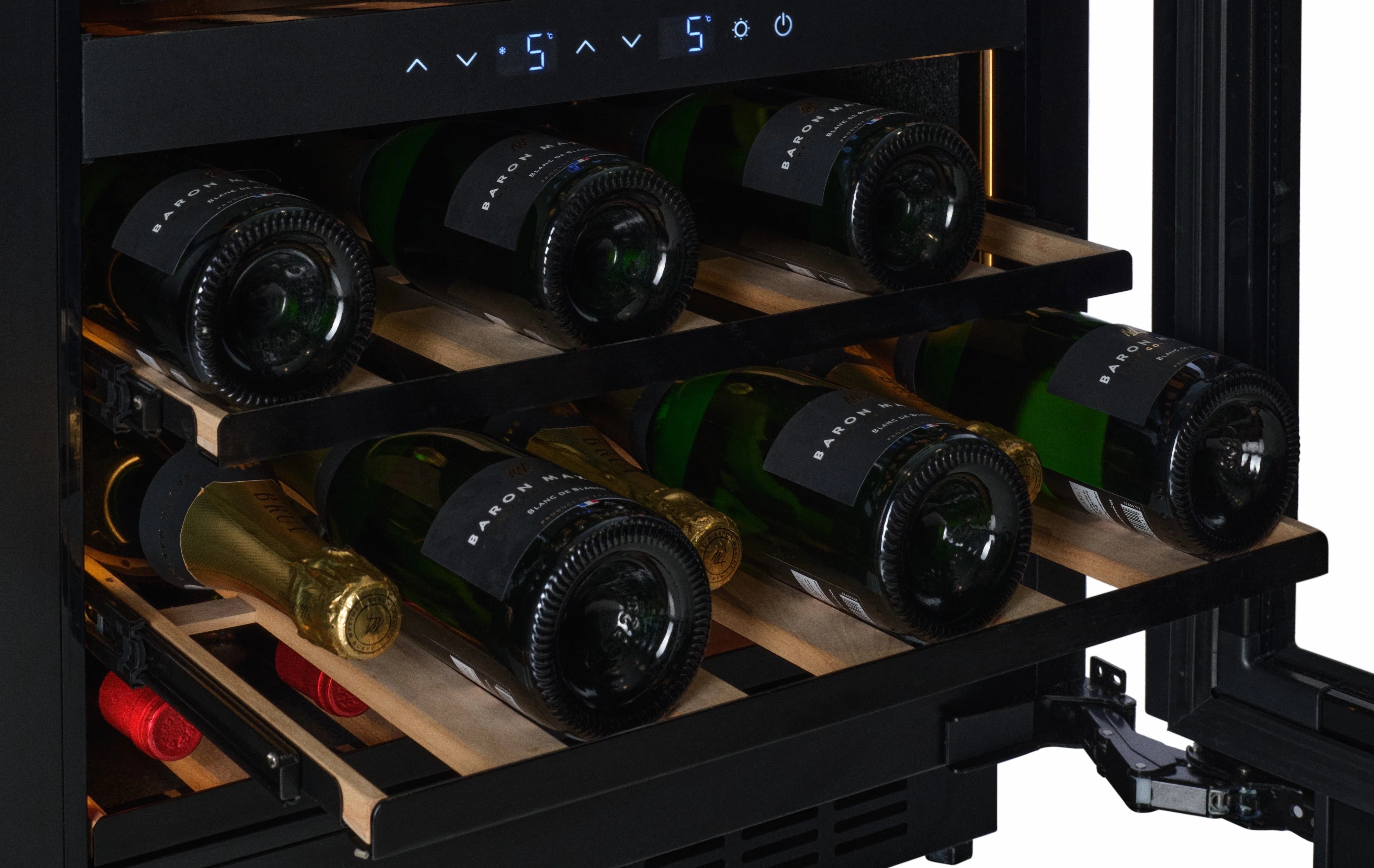 CELLA - 600mm Handleless - Undercounter Wine Cooler - Dual Zone - W34B-TO