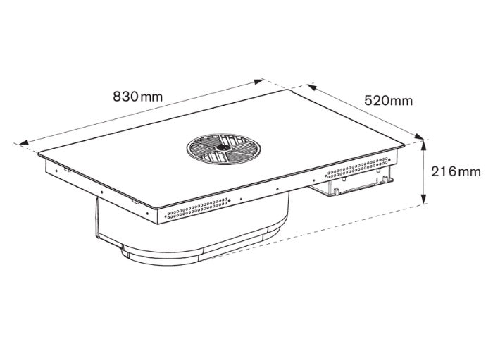 Bertazzoni Modern 80 cm induction hob with integrated hood