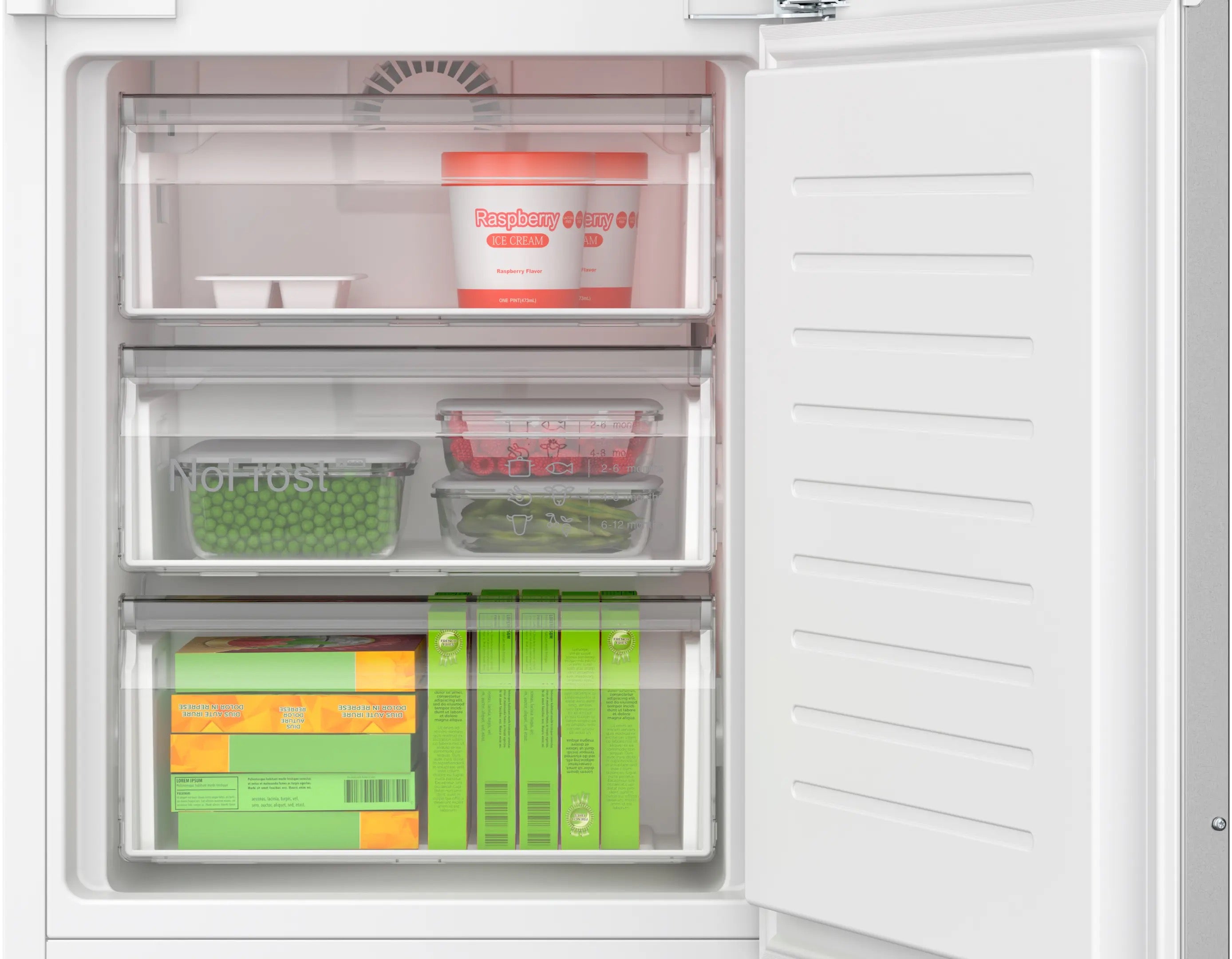 Bosch Series 4 Built-in fridge-freezer with freezer at bottom 193.5 x 55.8 cm - KIN96VFD0G
