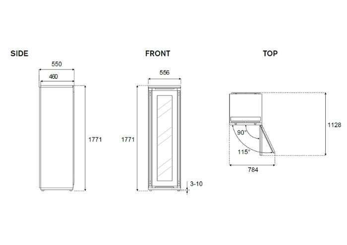 Bertazzoni Modern 60 cm Built-in Wine Column H177 Panel Ready