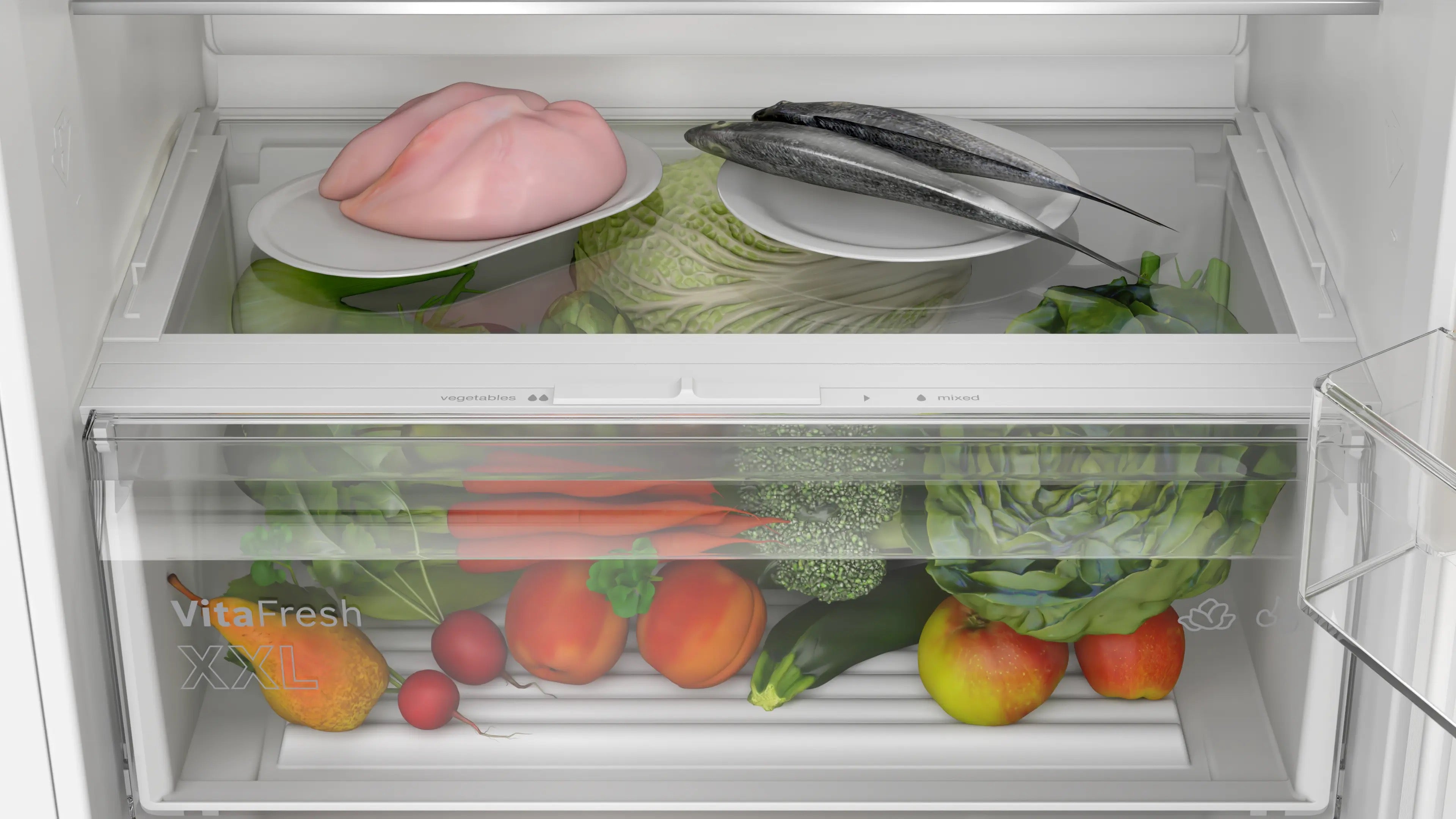 Bosch Series 2 Built-in fridge-freezer with freezer at bottom 193.5 x 69.1 cm - KBN96NSE1G