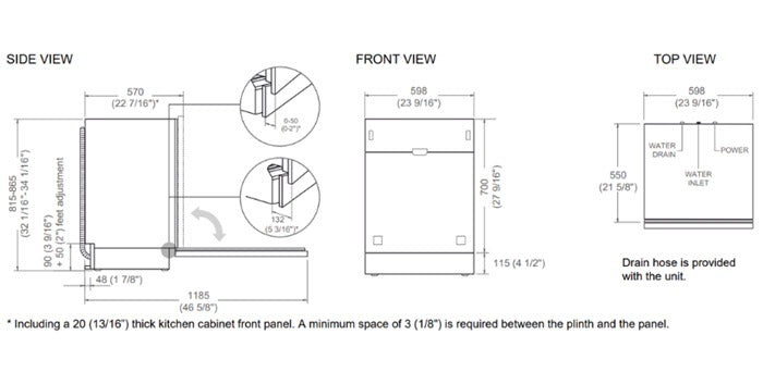 Bertazzoni Master Series 60cm Built-in Panel Ready Dishwasher