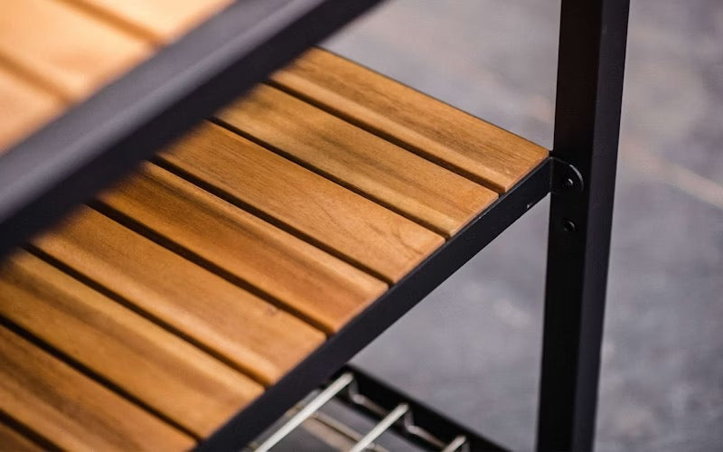 BIG GREEN EGG MODULAR NEST + EXPANSION FRAME + ACACIA SHELVES