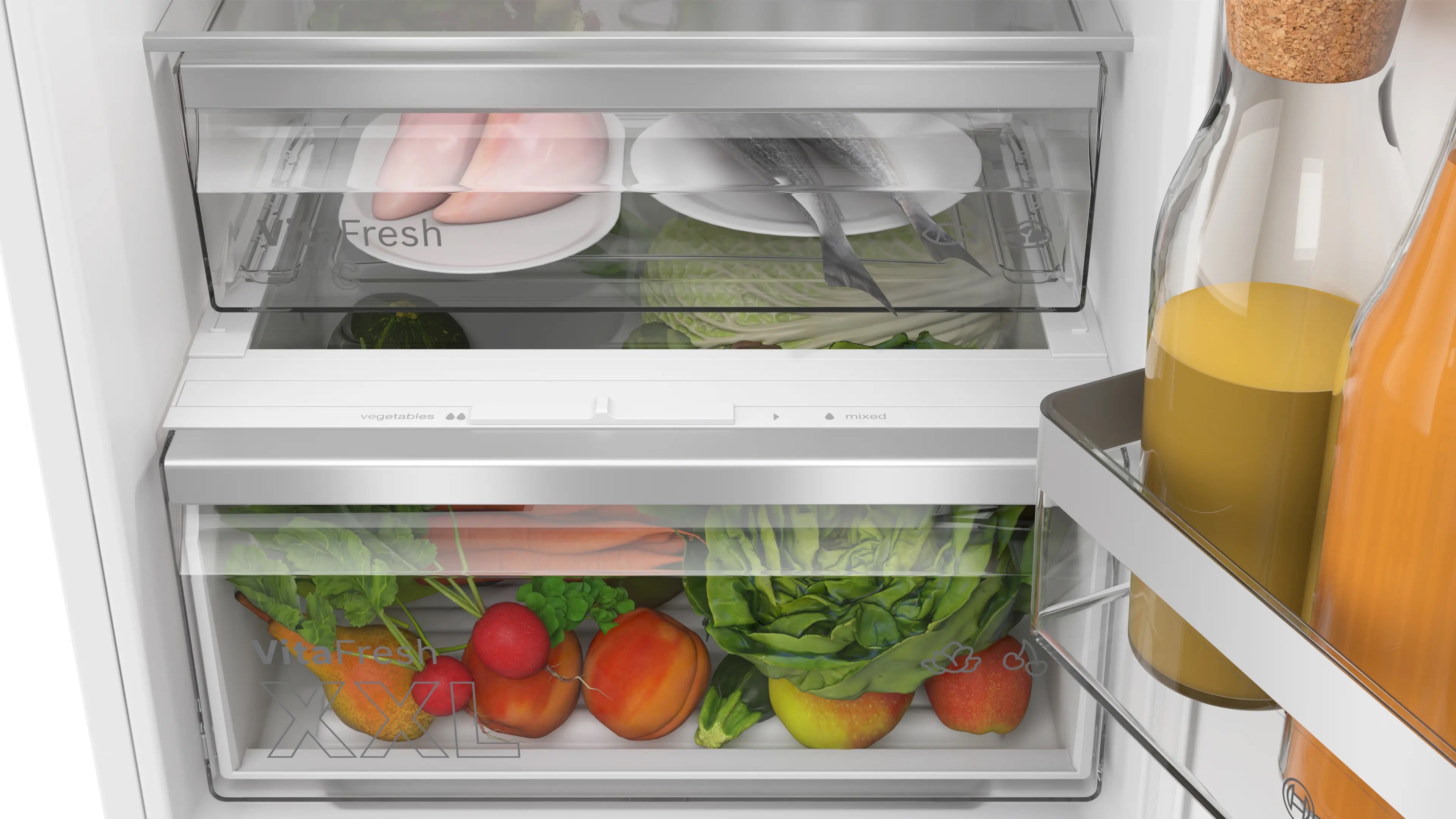 Bosch Series 4 Built-in fridge-freezer with freezer at bottom 177.2 x 54.1 cm - KIN86VSE0G