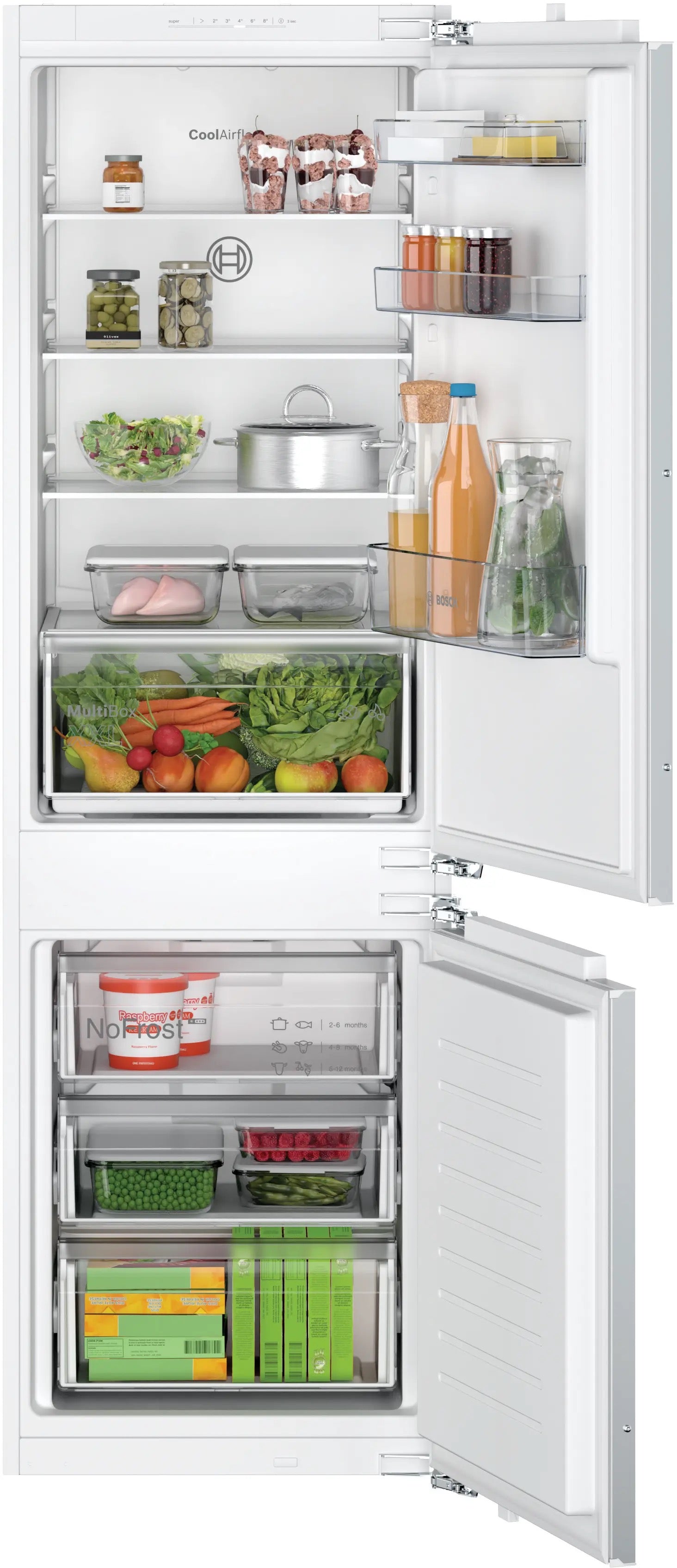 Bosch Series 2 Built-in fridge-freezer with freezer at bottom 177.2 x 54.1 cm - KIN86NFE0G