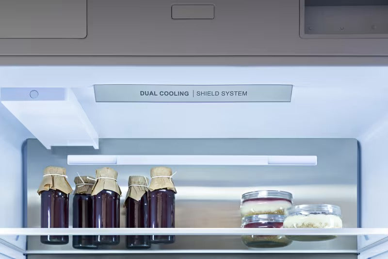 Bertazzoni 90cm built-in bottom mount refrigerator with ice maker and water dispenser