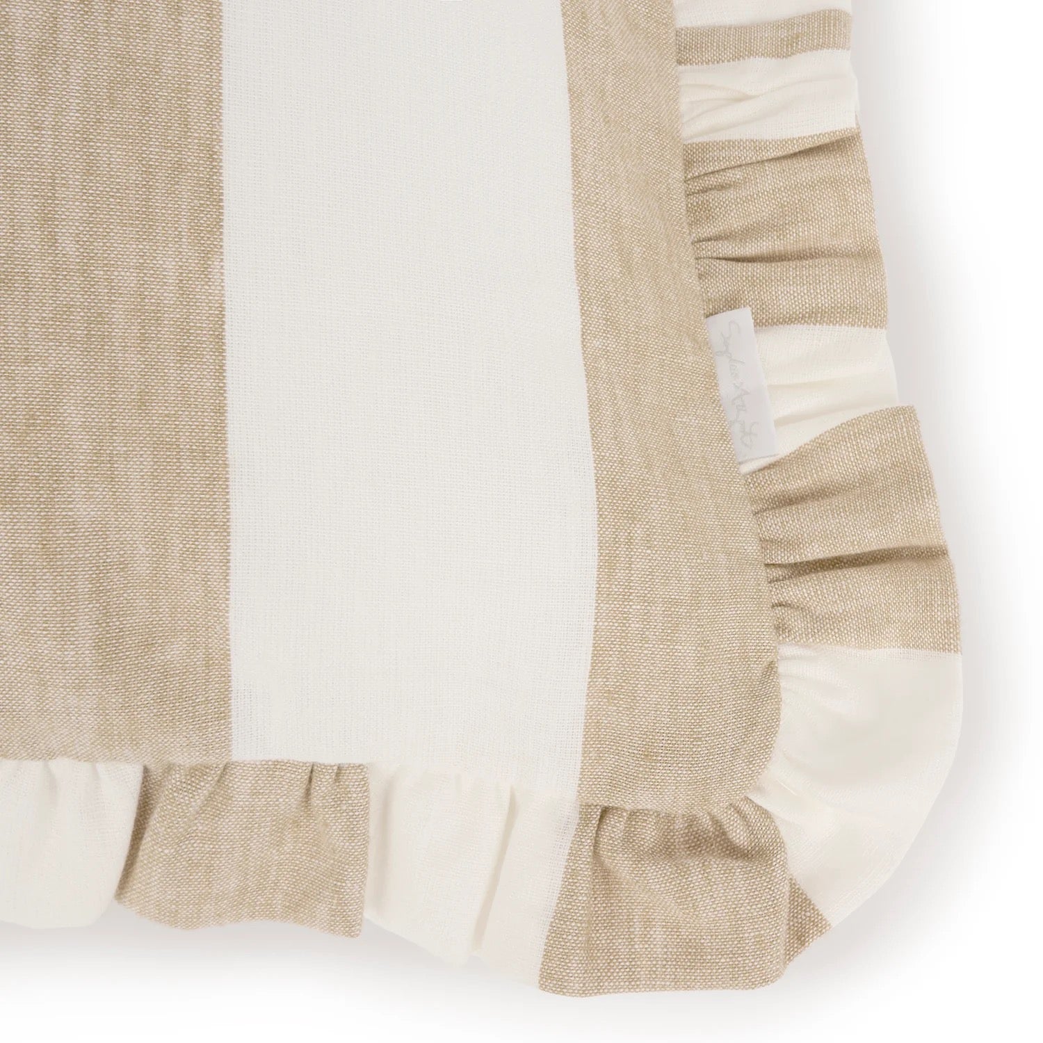 Sophie Allport Witham Sand Stripe Frill Edge Cushion