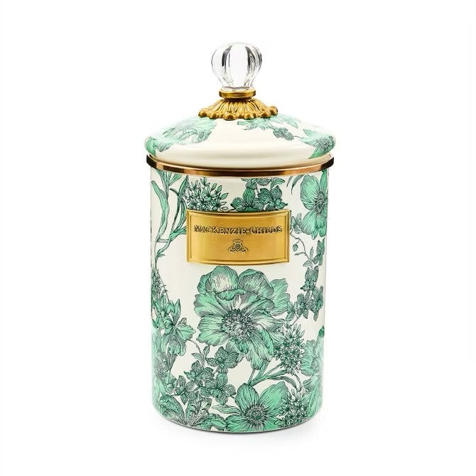 Mackenzie-Childs Emerald English Garden Large Canister