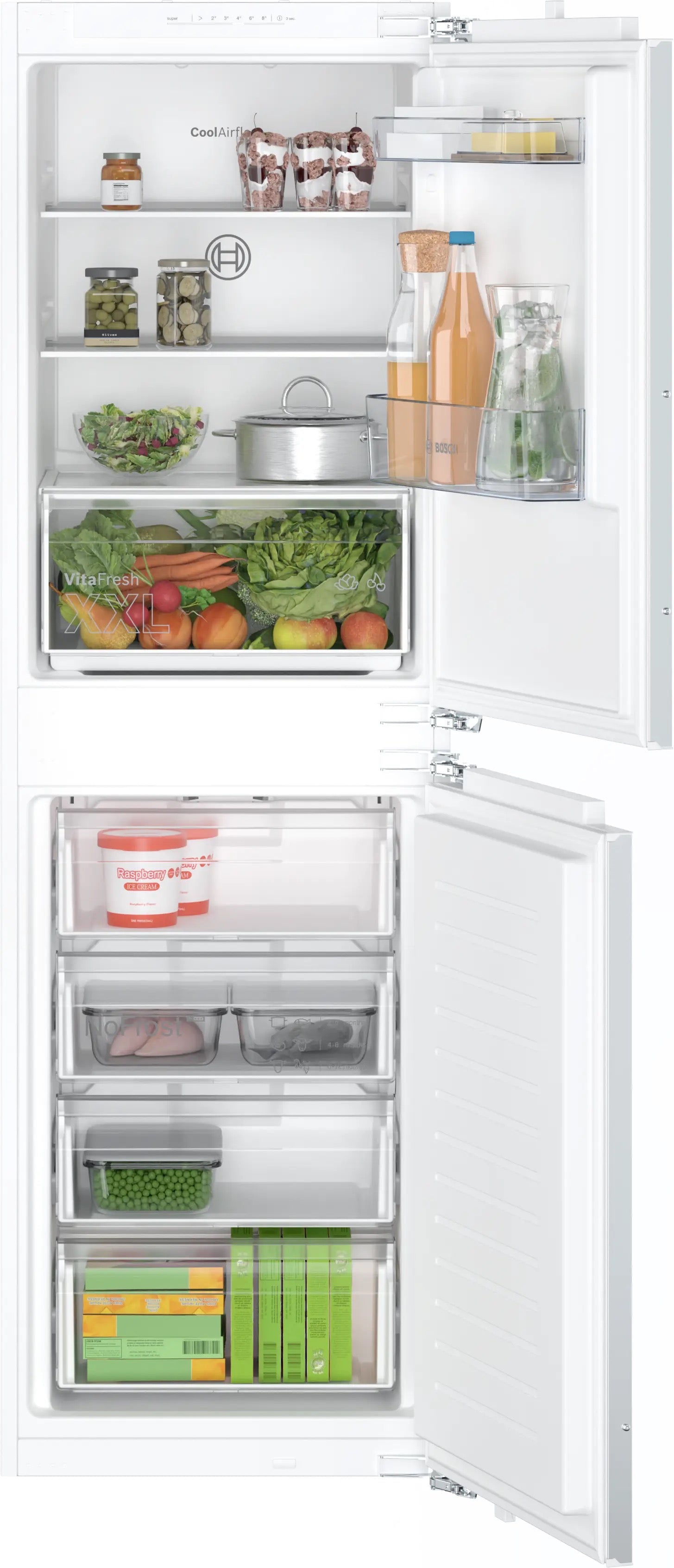 Bosch Series 2 Built-in fridge-freezer with freezer at bottom 177.2 x 54.1 cm - KIN85NFE0G