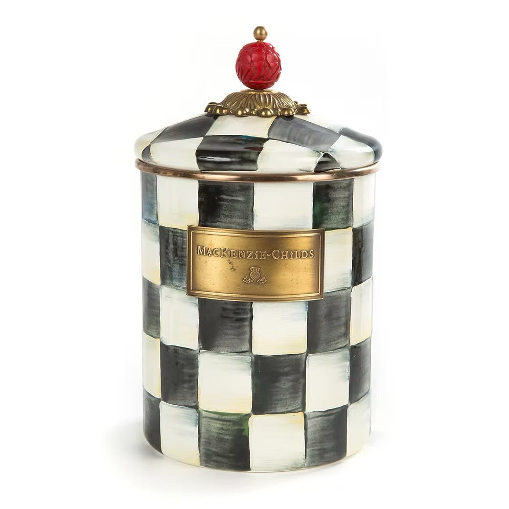 Mackenzie-Childs Courtly Check Enamel Medium Canister
