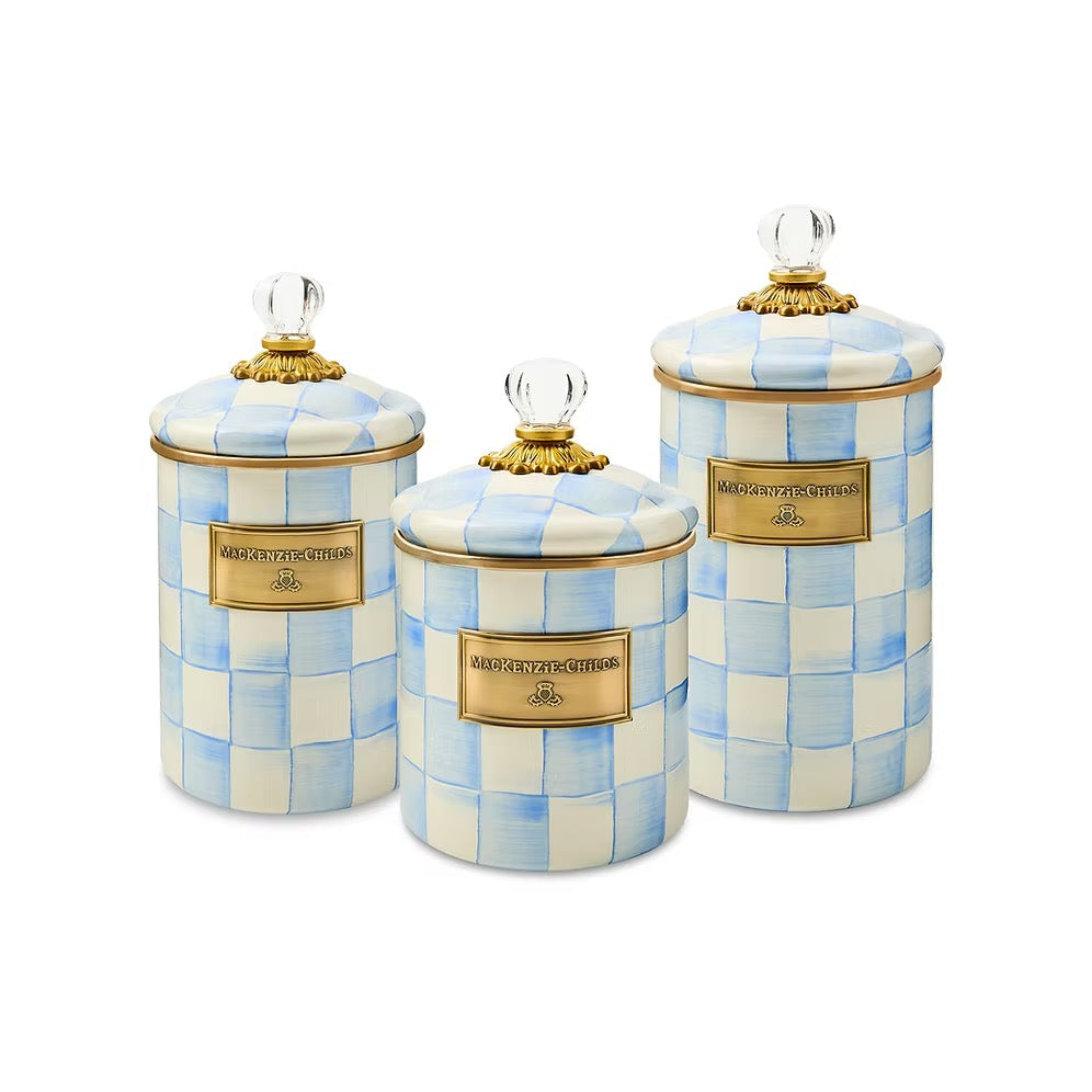 Mackenzie-Childs Sky Check Medium Canister