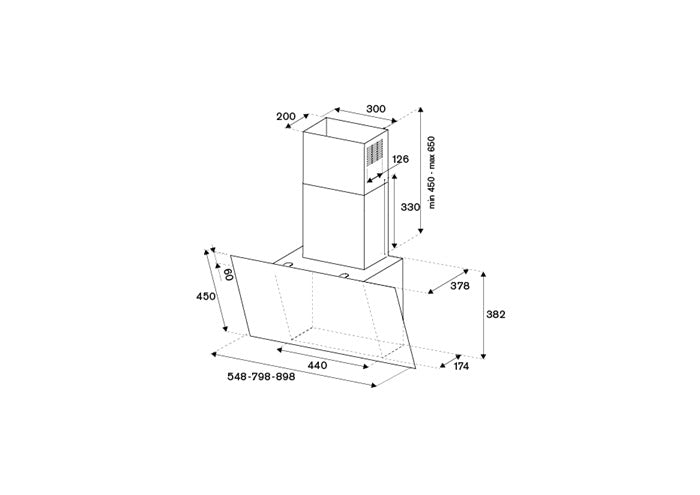 Bertazzoni Modern Series 90cm Vertical Inclined Hood