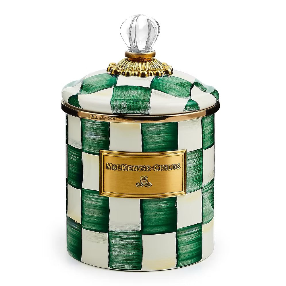 Mackenzie-Childs Emerald Check Small Canister