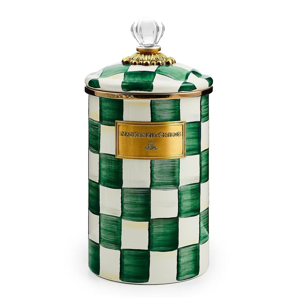 Mackenzie-Childs Emerald Check Large Canister