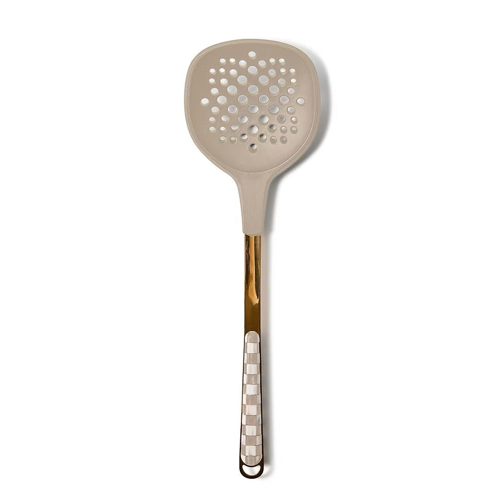 Mackenzie-Childs Mocha Check Slotted Spatula