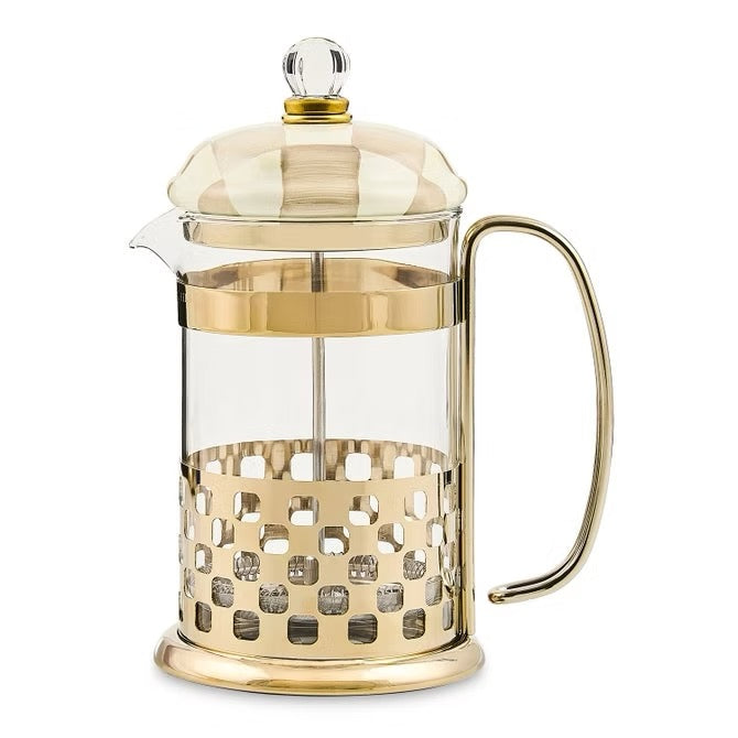 Mackenzie-Childs Mocha Check French Press