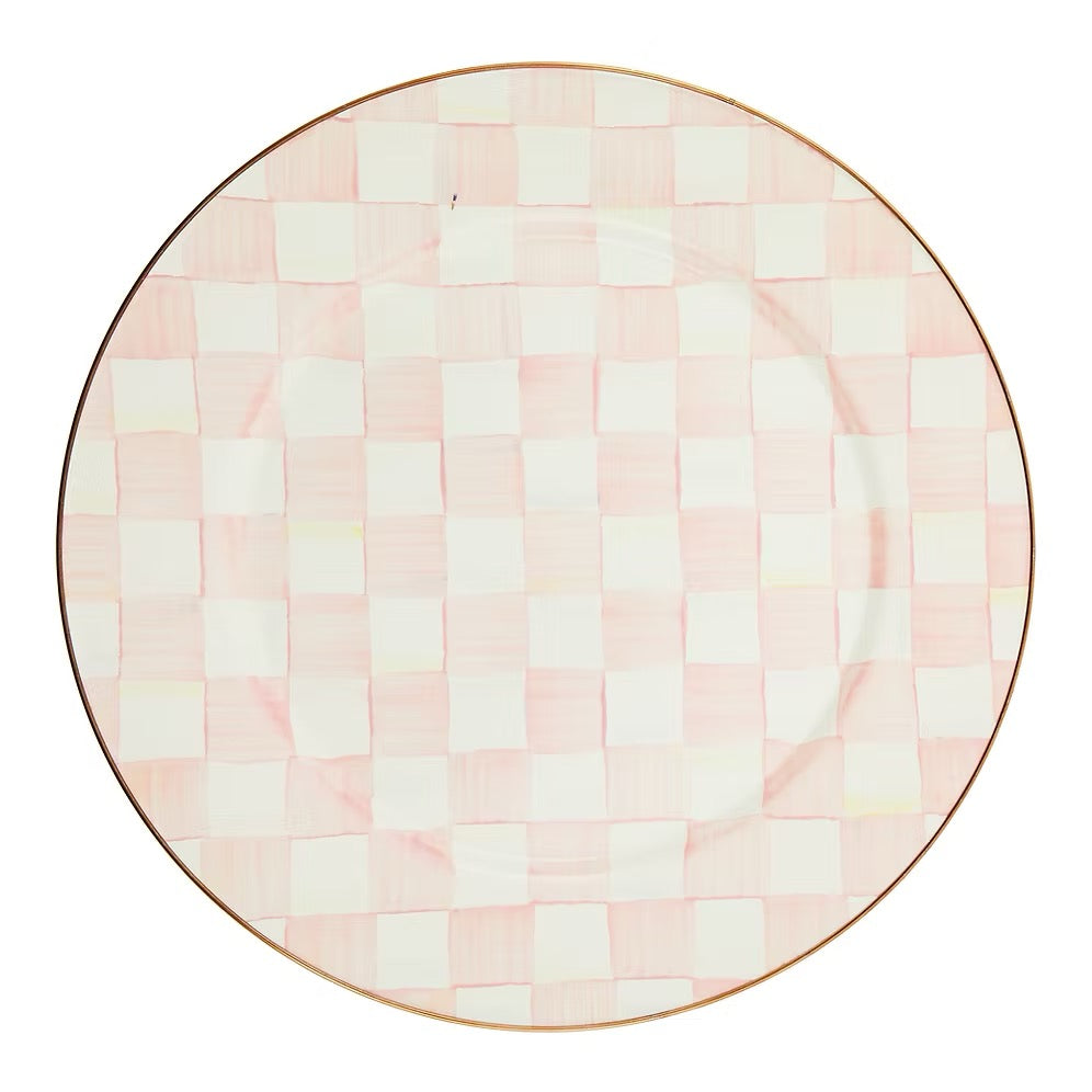 Mackenzie-Childs Rosy Check Enamel Serving Platter