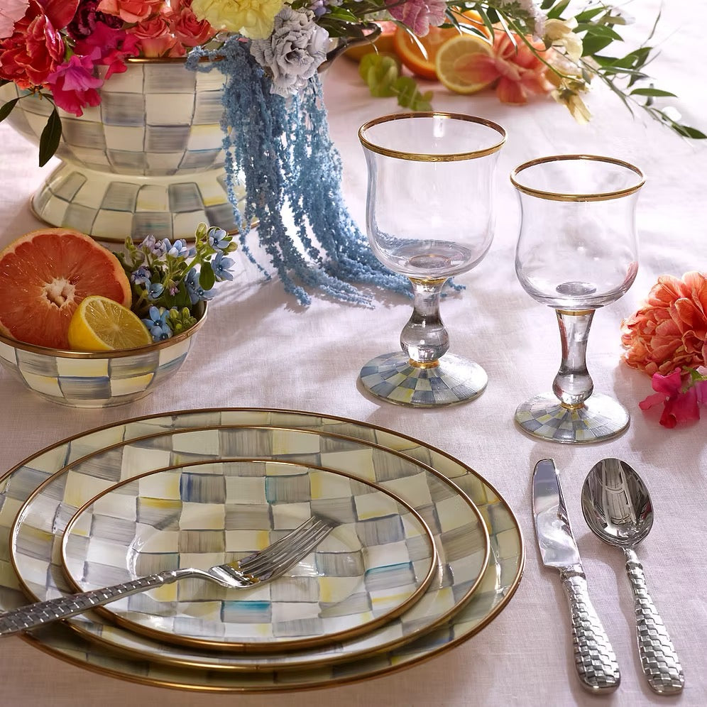 Mackenzie-Childs Sterling Check Enamel Everything Bowl