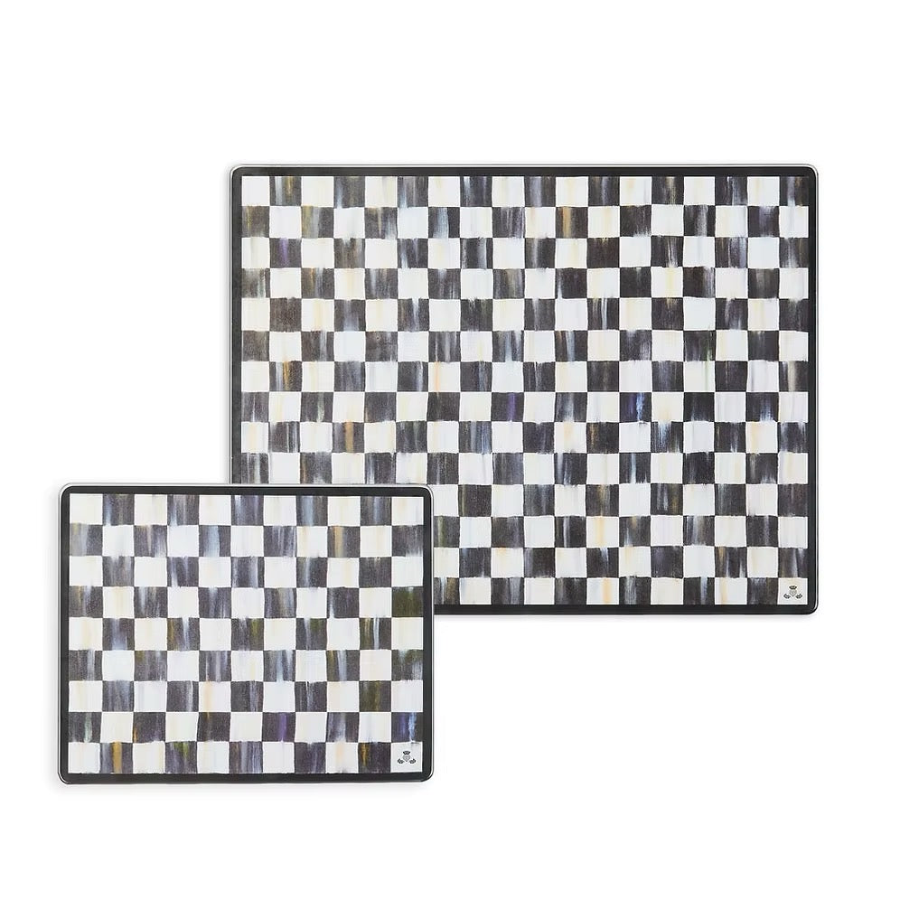 Mackenzie-Childs Courtly Check Glass Cutting Board, Set Of 2