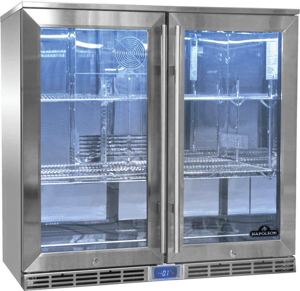 Outdoor Cooler Double Door | Stainless Steel Outdoor Fridge | Low-Energy LED Lighting | LOW-E Glass | Caterbitz UK