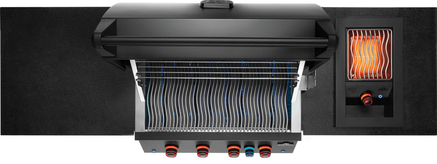 OASIS 105 Outdoor Kitchen | 700 Series 32 Grill | Modular Island Kit | Infrared Side Burner | Matte Black Cabinets | Caterbitz UK