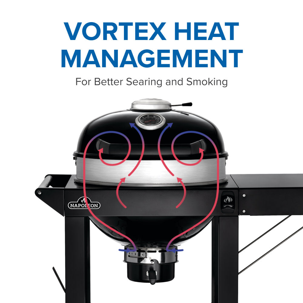 Professional 22 Charcoal Cart | Cast Iron WAVE™ Grids | Rotisserie Ready | Vortex Heat Management | Outdoor Charcoal Grill UK | Caterbitz