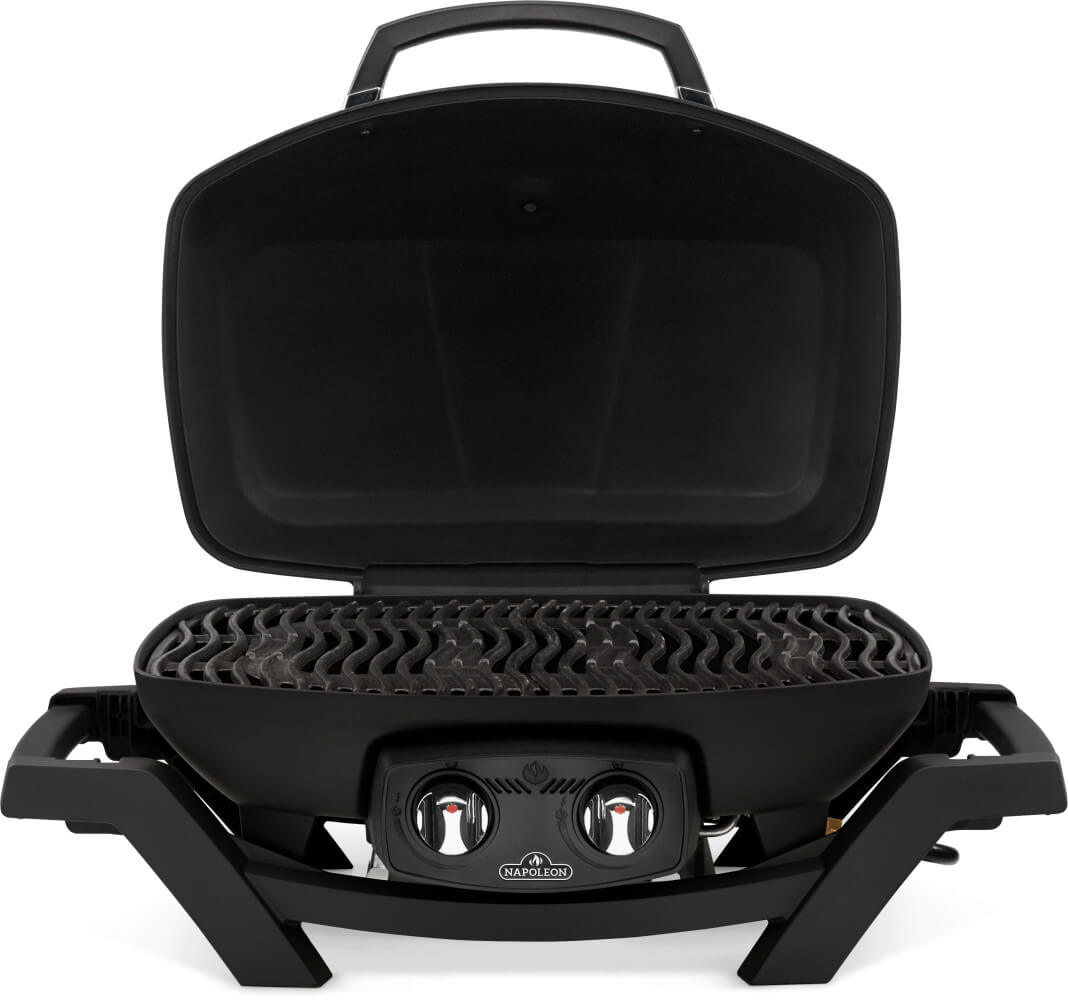 TravelQ PRO285 | Portable Gas Grill | 2 Burners | Cast Iron WAVE Grids | Cast Aluminum Lid | Caterbitz UK