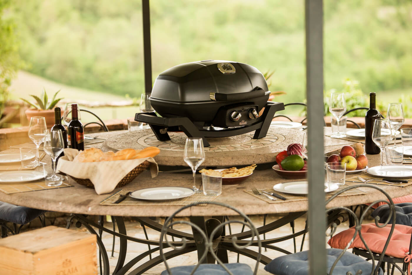 TravelQ PRO285 | Portable Gas Grill | 2 Burners | Cast Iron WAVE Grids | Cast Aluminum Lid | Caterbitz UK