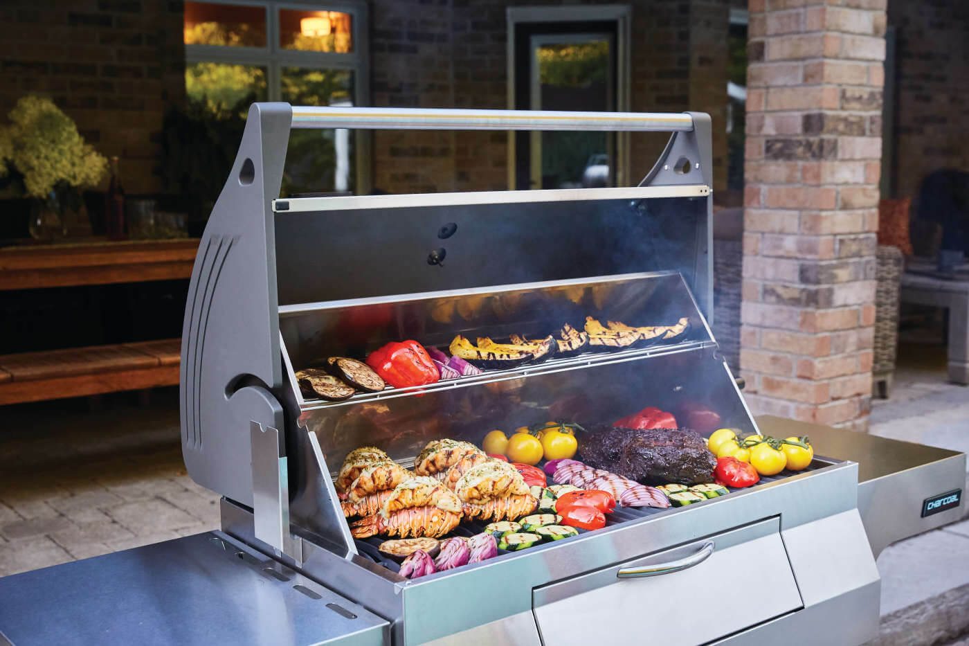 Professional 605 Charcoal Cart | Stainless Steel Charcoal Grill | WAVE™ Cooking Grids | Rotisserie Burner | Outdoor BBQ UK | Caterbitz