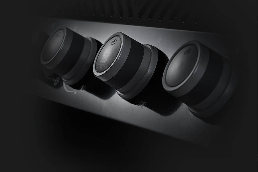 Rogue 365 Gas Grill | 2 Burner Propane BBQ | Compact Black Grill | Cast Iron WAVE Grids | Folding Shelves | Caterbitz UK