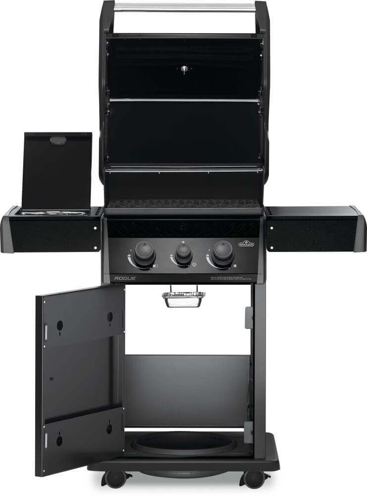 Rogue 525 Gas Grill | 4 Burner Propane BBQ | Black Finish | Cast Iron WAVE Grids | Folding Shelves | Caterbitz UK