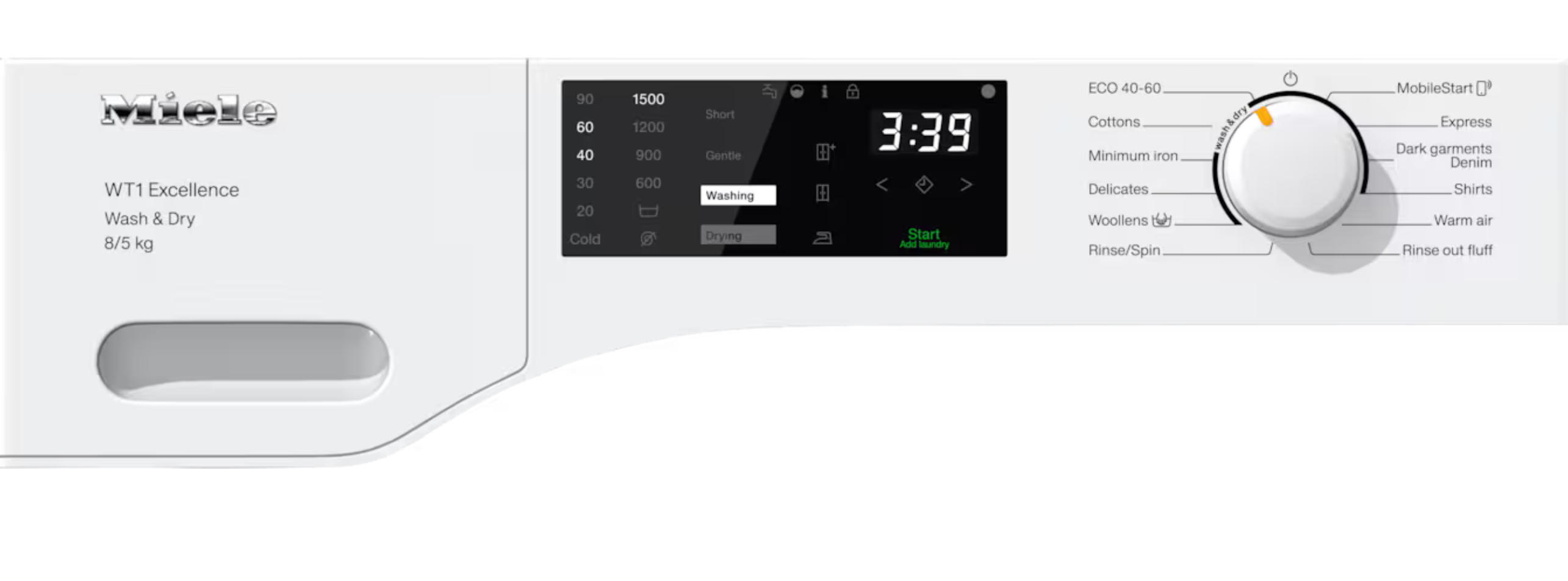 Miele WT1 washer-dryer: Gold WTD165 WPM 8/5kg Lotus white