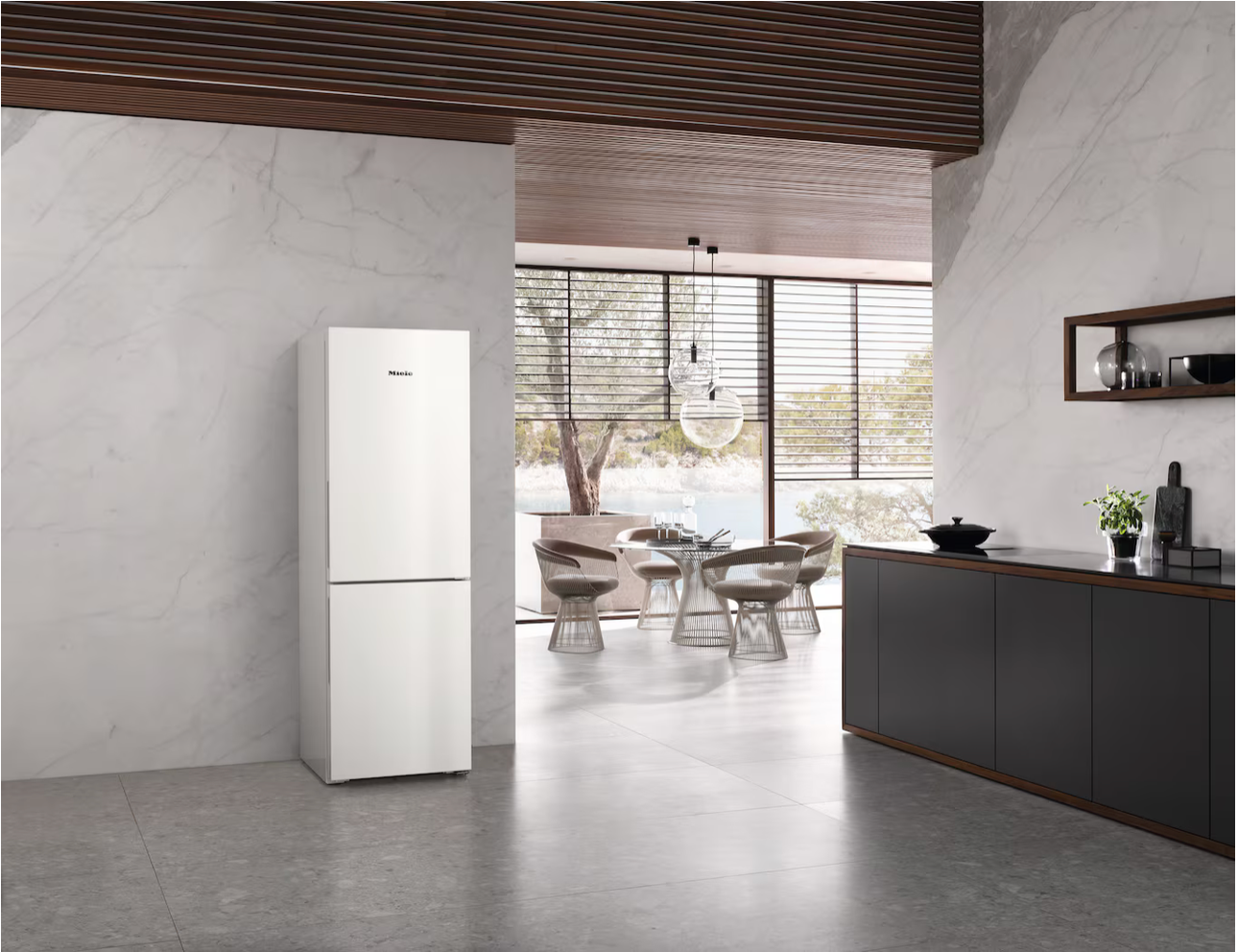 Miele Freestanding fridge-freezer Silver KFN 4375 CD White