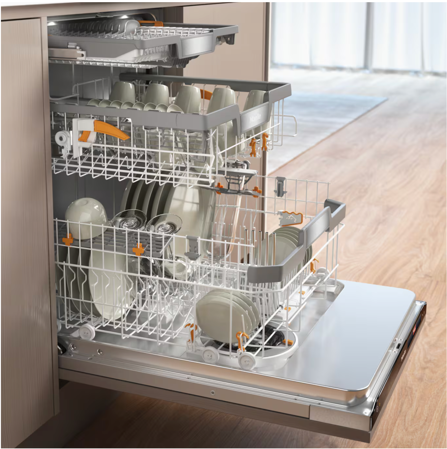 Miele Fully integrated dishwasher XXL Diamond G 7985 SCVi XXL AutoDos K2O CleanSteel/Obsidian black