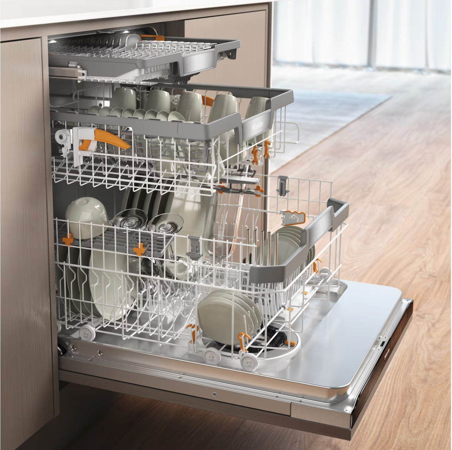 Miele Fully integrated dishwashers Diamond G 7980 SCVi AutoDos K2O CleanSteel/Obsidian black