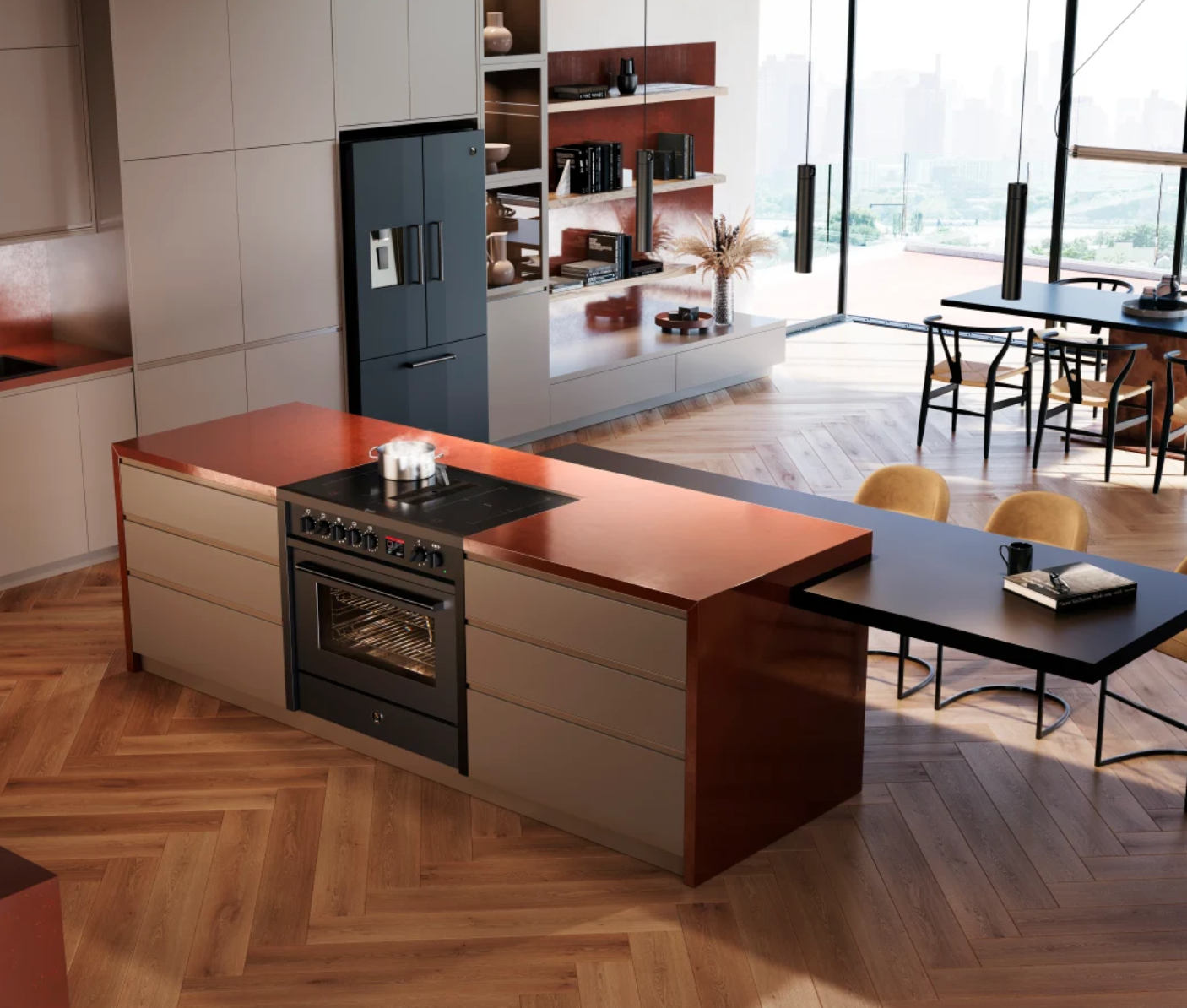 Steel Cucine Enfasi 90 Mistral Induction Range Cooker All Black - EQ9F-4FIKW NF