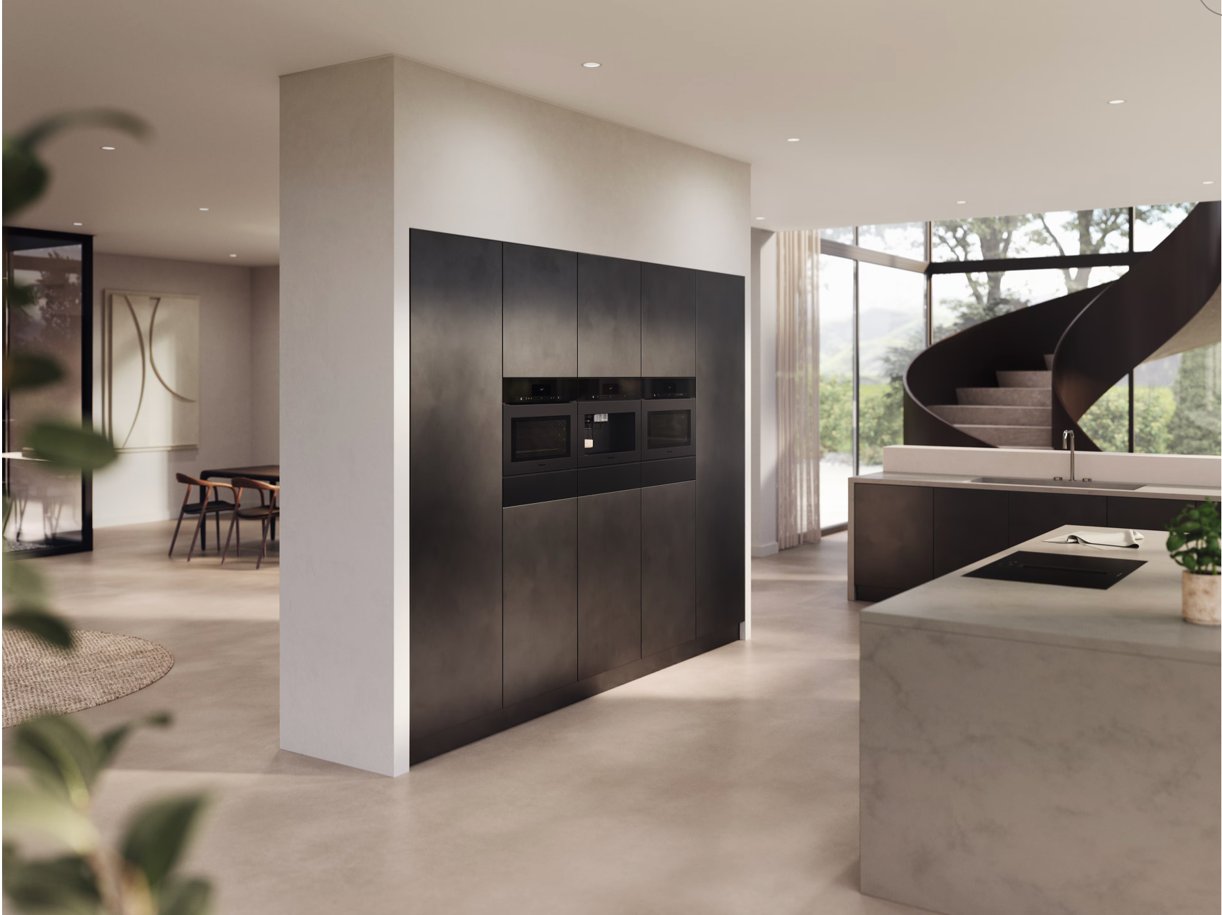 Miele Induction hob with vapour extraction - KMDA 7876-1 FL MattFinish