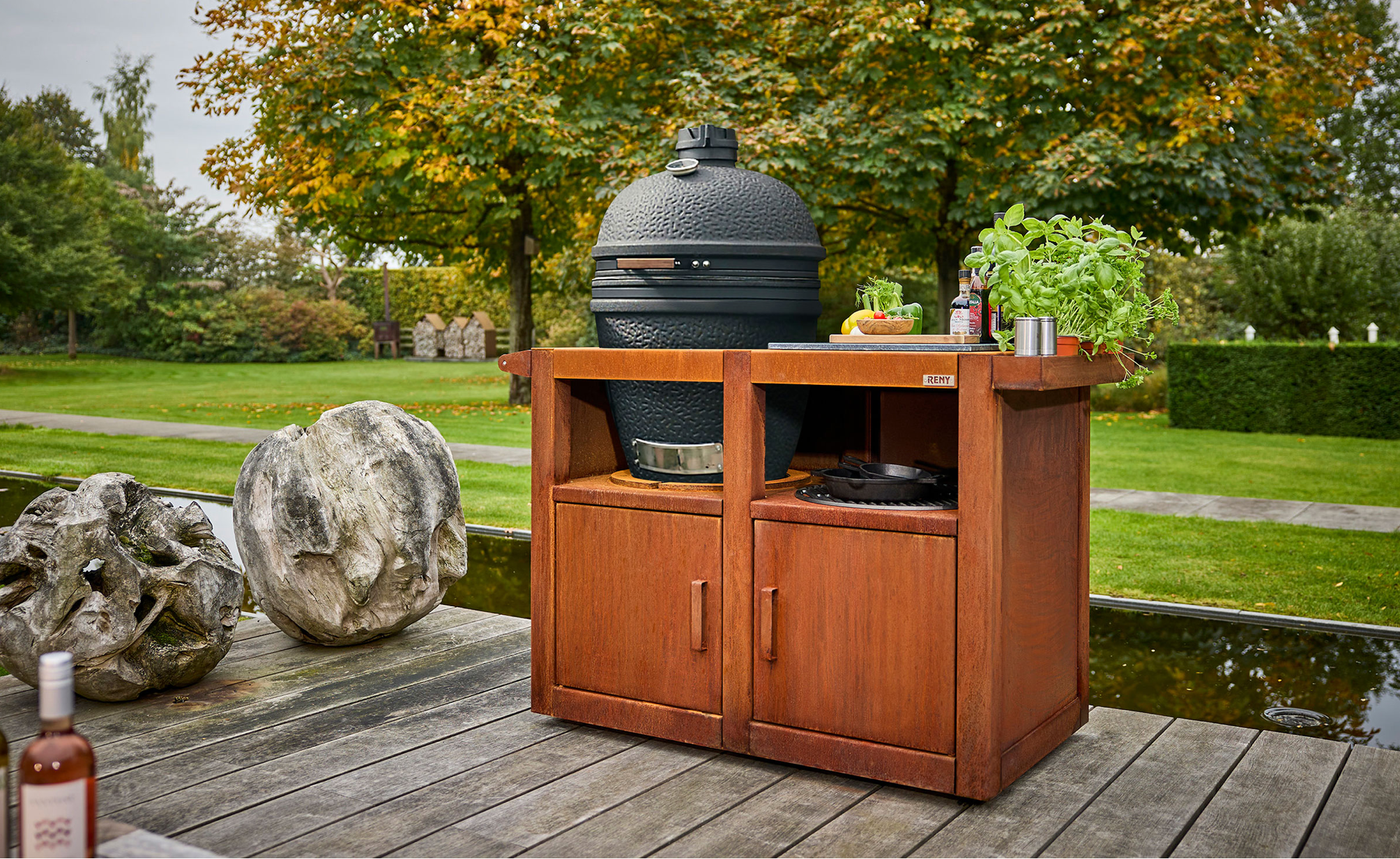 RB73 BBQuar kamado trolley