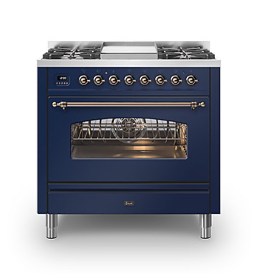 ILVE Milano 90cm Fry Top Dual Fuel Range Cooker - P09F-NE3