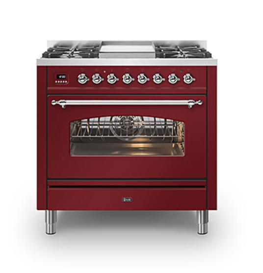 ILVE Milano 90cm Fry Top Dual Fuel Range Cooker - P09F-NE3